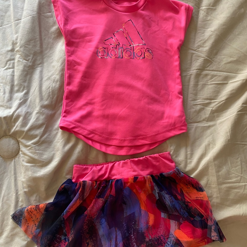 18M toddler girls Adidas skort outfit